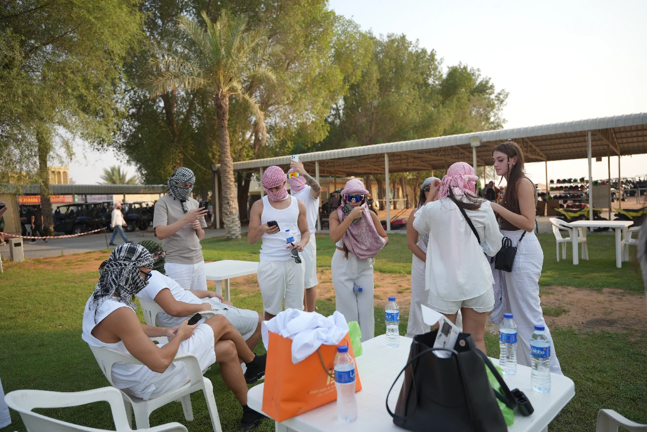 Guest welcome area at the desert safari camp
