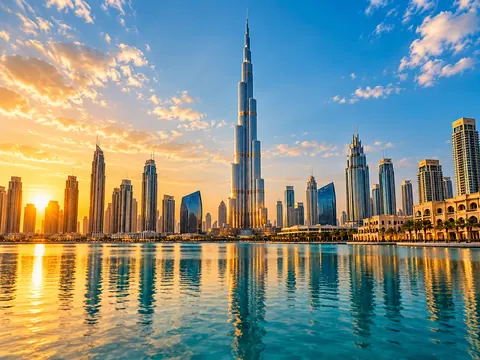 Dubai skyline with the Burj Khalifa